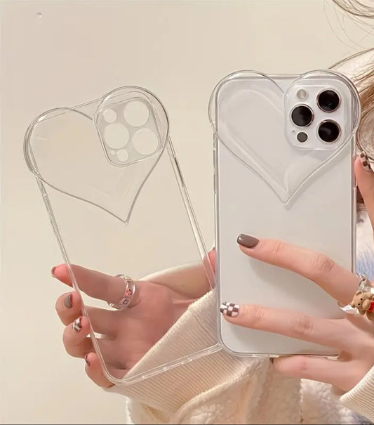 Clear Heart Phone Case